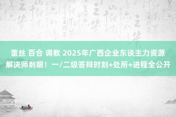 蕾丝 百合 调教 2025年广西企业东谈主力资源解决师刺眼！一/二级答辩时刻+处所+进程全公开