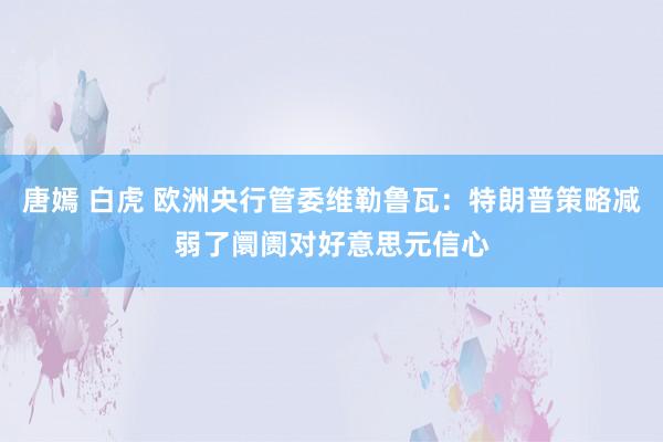 唐嫣 白虎 欧洲央行管委维勒鲁瓦：特朗普策略减弱了阛阓对好意思元信心
