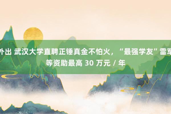 外出 武汉大学直聘正锤真金不怕火，“最强学友”雷军等资助最高 30 万元 / 年