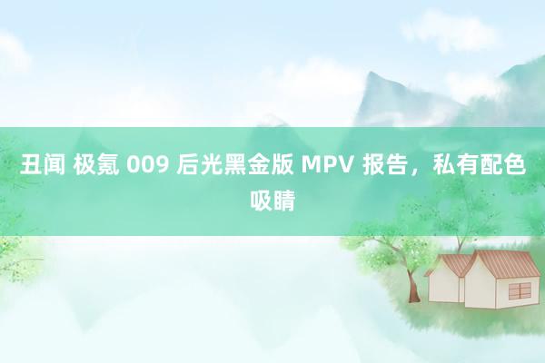 丑闻 极氪 009 后光黑金版 MPV 报告，私有配色吸睛