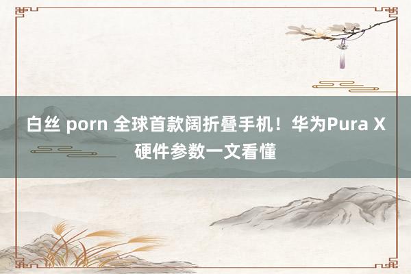 白丝 porn 全球首款阔折叠手机！华为Pura X硬件参数一文看懂